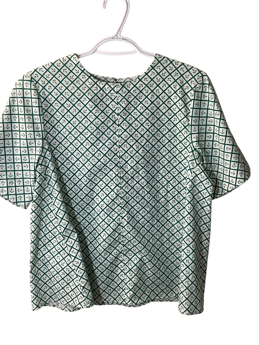 Maeve Anthro Emmy Short-Sleeve Swing Blouse Cotton Nautical